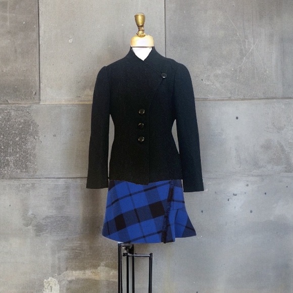 Sandro blue and black twill skirt - Picture 3 of 9